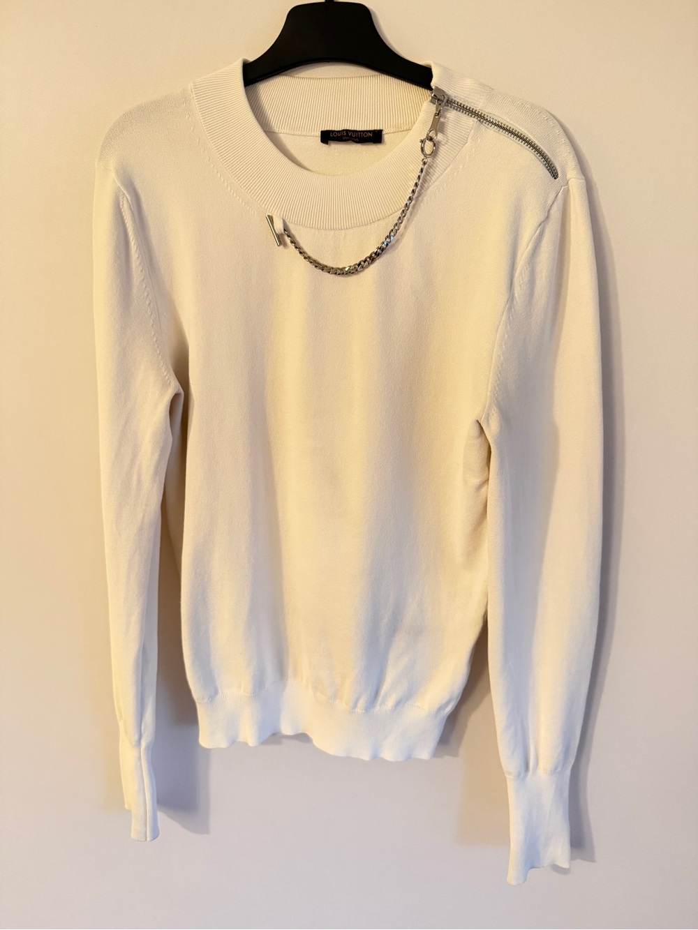 Louis Vuitton UNIFORMS White Sweatshirt - Chain Detail - Size S